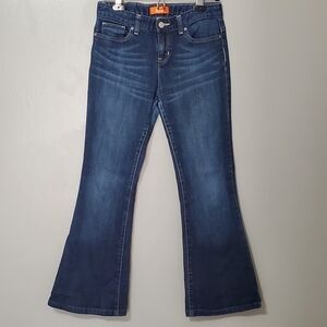 Old Navy Dark Wash Blue Flare Jeans Adjustable Waist Girls Size 14